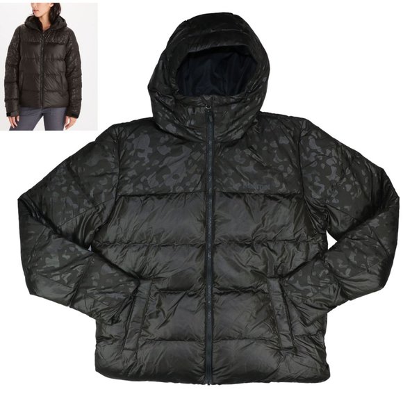 Marmot Jackets & Blazers - Marmot Guides Down Fill Hooded Full Zip Women's Camo Puffer Coat L NWT Black